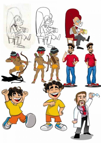 Personagens criados no estilo cartoon