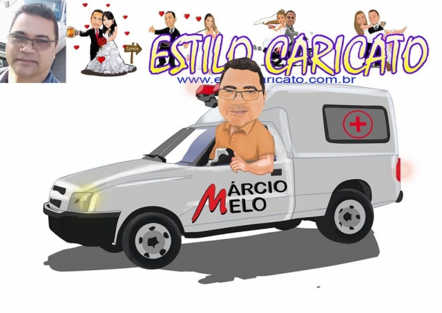 Caricatura de motorista de ambulancia