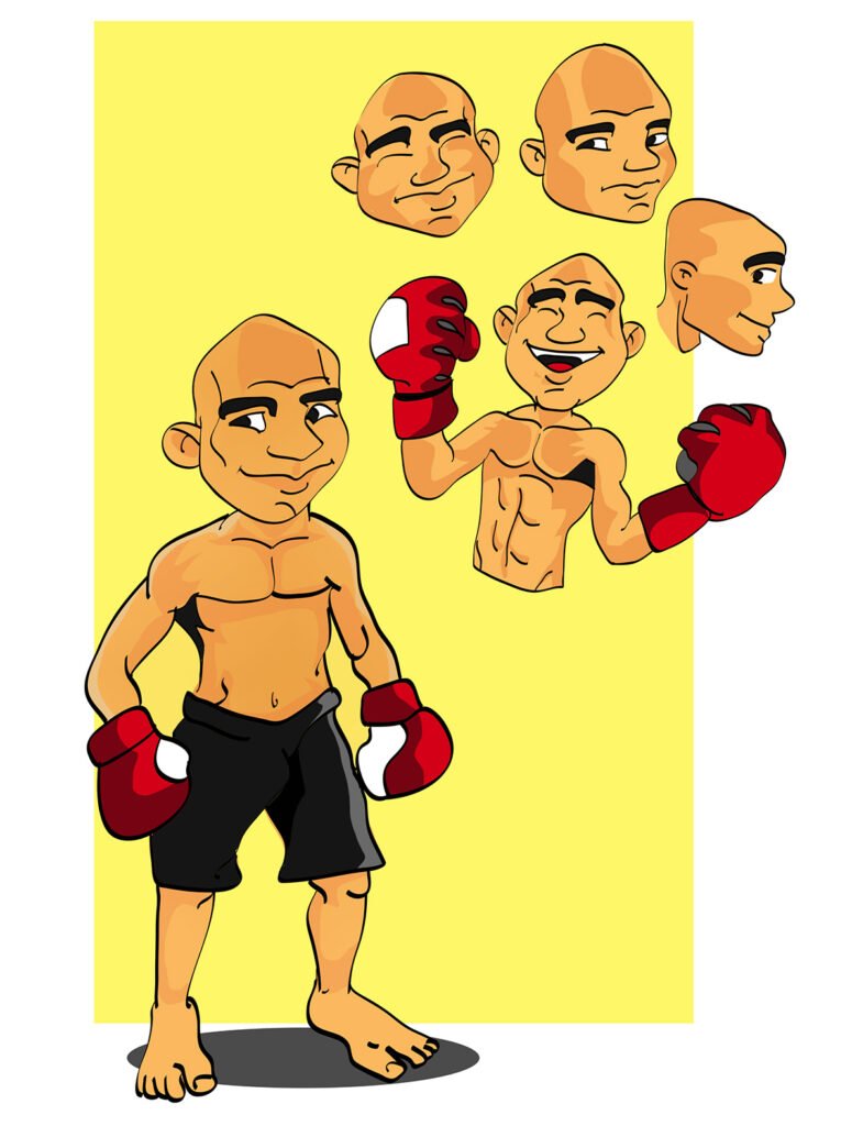 Boxe ilustração- Cartoon