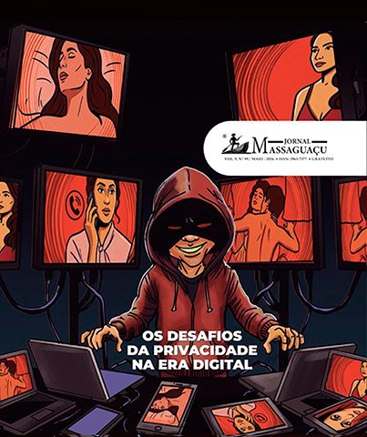Ilustração editorial da capa de maio do Jornal Massaguaçu