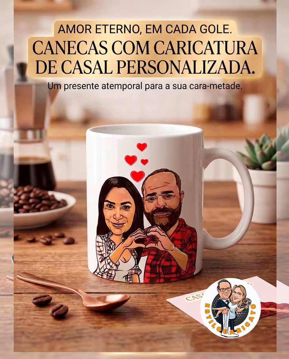 Caricatura em Caneca Personalizada