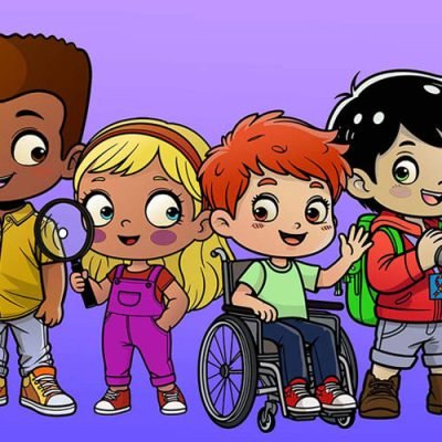 "Ilustração de turma de personagens cartoons criada por Ilustrador Dias